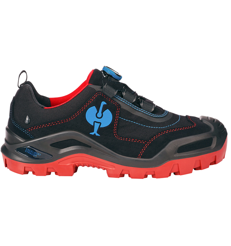 S3: S3 Chaussures hautes de sécurité e.s.Kastra II low + noir/rouge vif/bleu gentiane 1