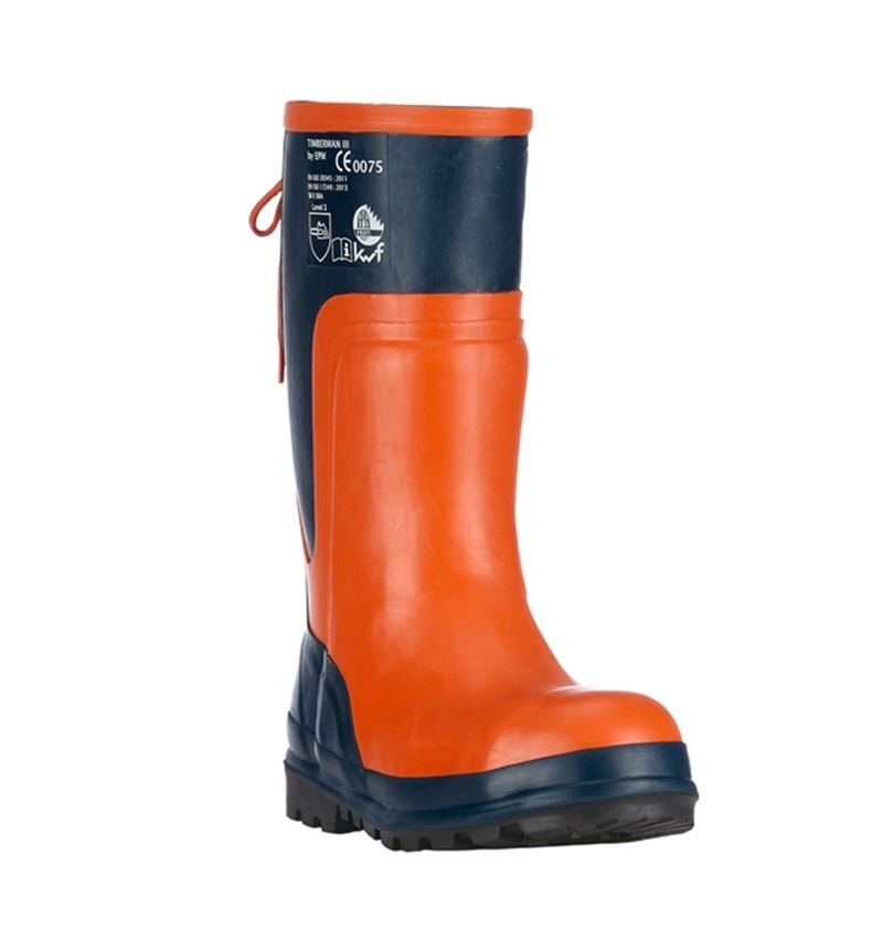 Vêtements sylviculture /anti coupures: SB Bottes de sécurité de forestier Timberman III + bleu/orange 1