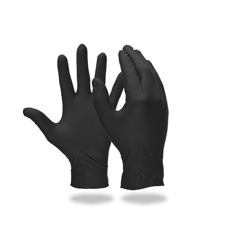 Gecoate: Latex wegwerphandschoenen, poedervrij + zwart