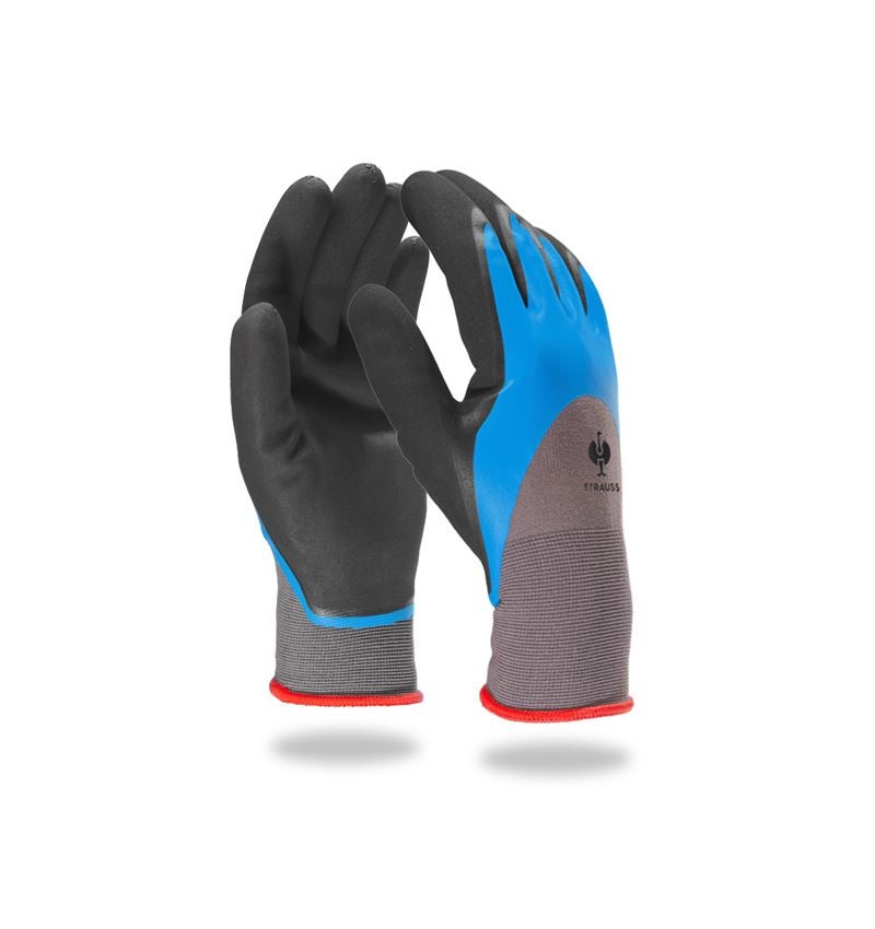 Gecoate: Nitrilschuim handschoenen Flexible Pro + blauw/grijs-melange