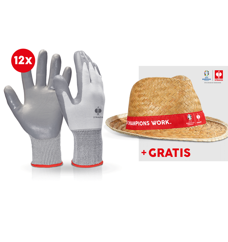 Samenwerkingen: 12x nitril-handschoenen Flexible + EURO2024 muts + wit