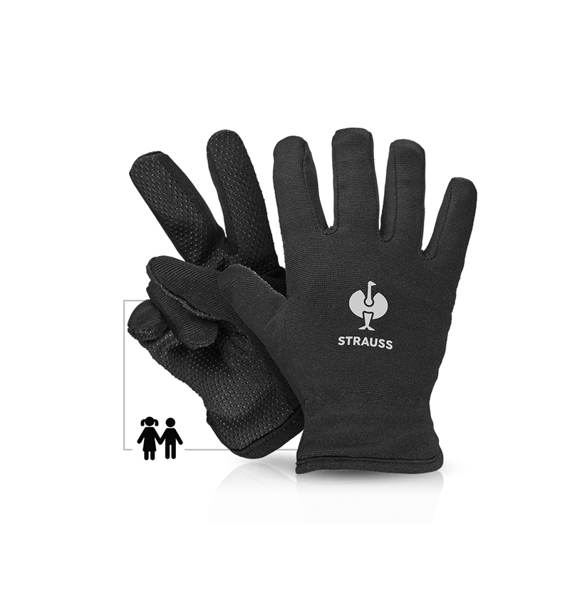 Accessoires: e.s. Gants d'hiver pour enfants Fleece Comfort + noir