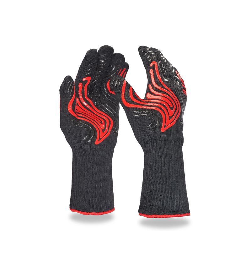 Textiel: e.s. Hittebestendige handschoenen heat-expert + zwart/rood