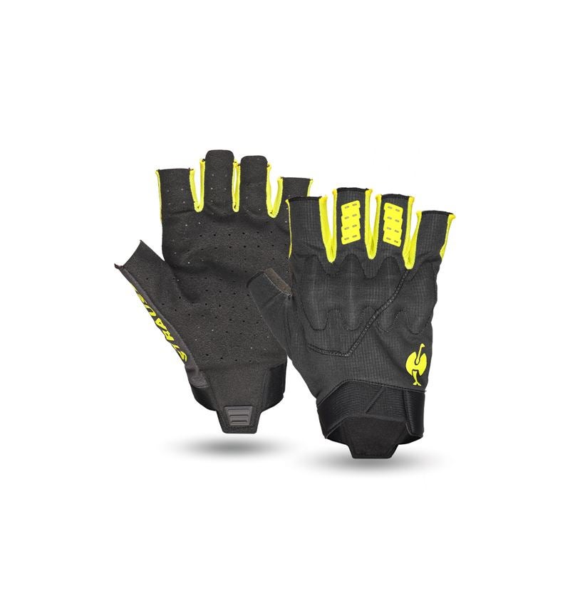 Hybride: Handschoenen e.s.trail, short + zwart/zuurgeel