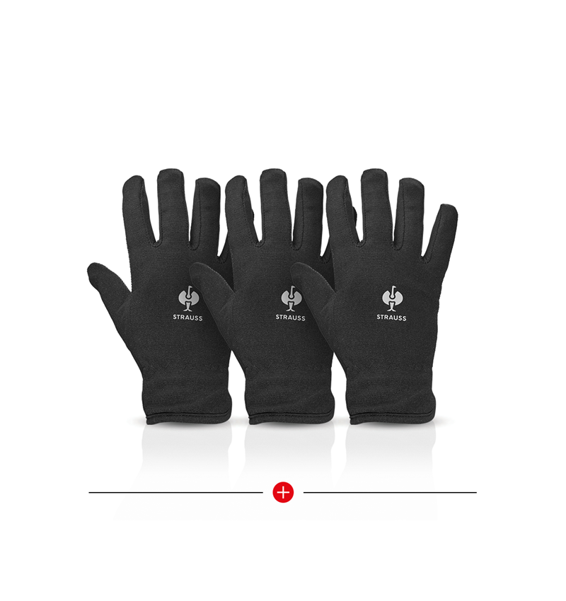 Arbeitsschutz: 3 für 2 e.s. Winterhandschuhe Fleece Comfort + schwarz