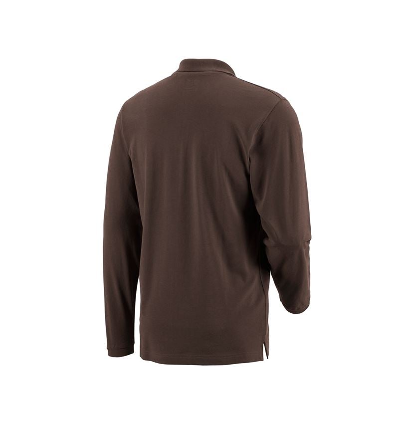 Shirts & Co.: e.s. Longsleeve-Polo cotton Pocket + kastanie 2