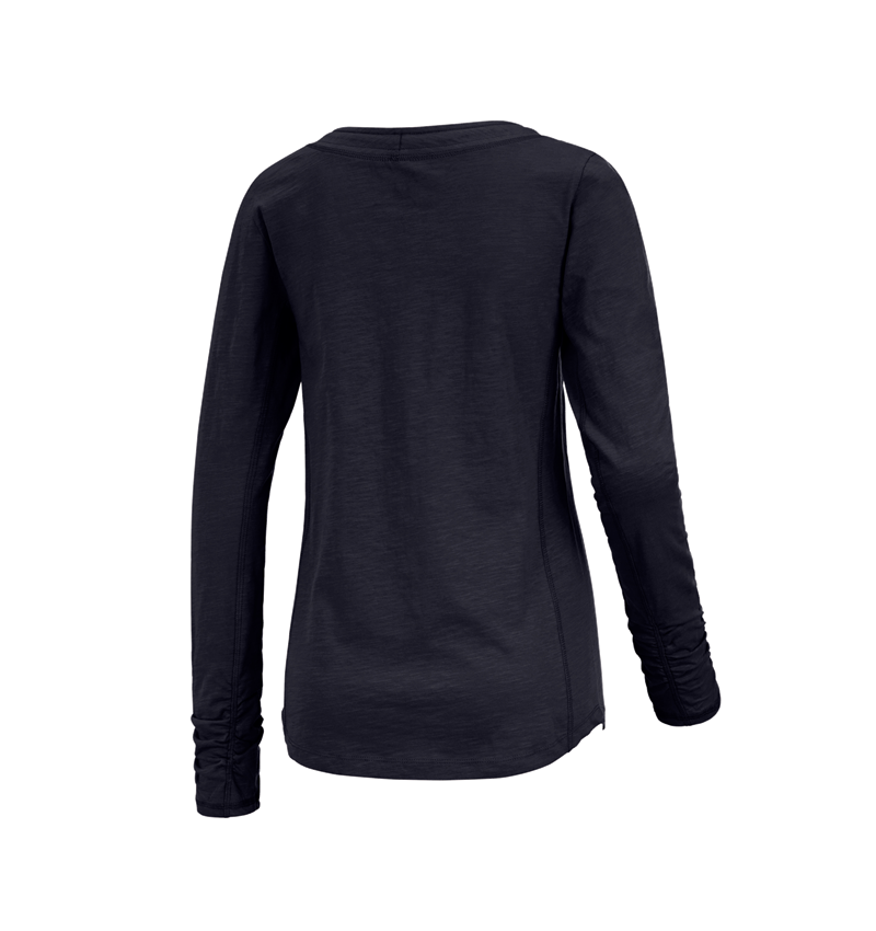 Shirts & Co.: e.s. Longsleeve cotton slub, Damen + dunkelblau 1