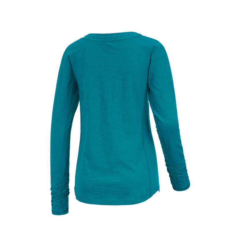 Shirts & Co.: e.s. Longsleeve cotton slub, Damen + ozean 2
