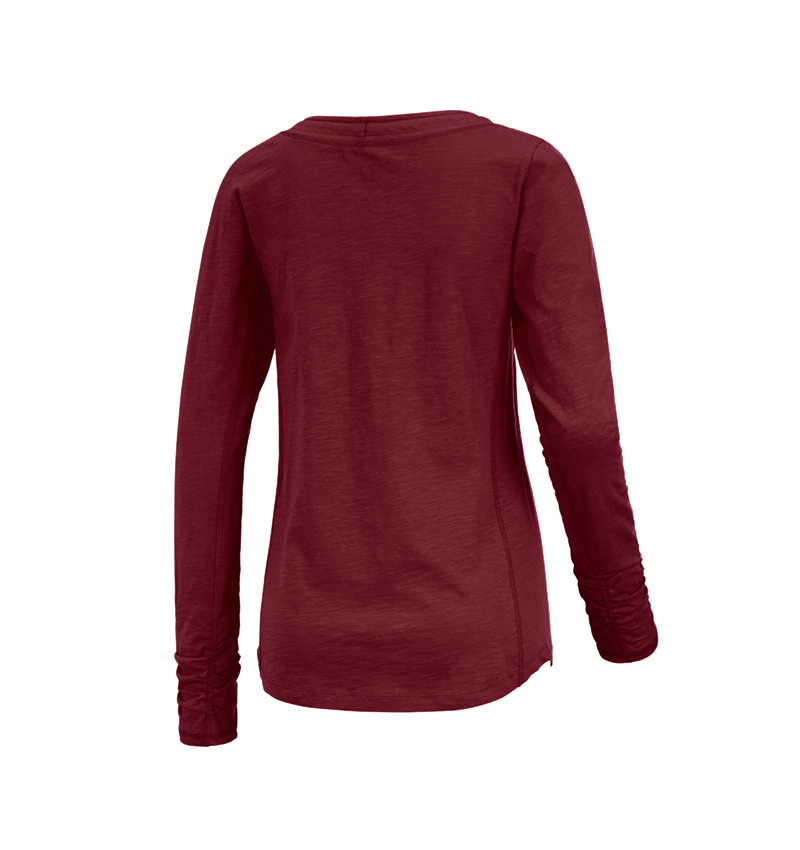 Shirts & Co.: e.s. Longsleeve cotton slub, Damen + rubin 1