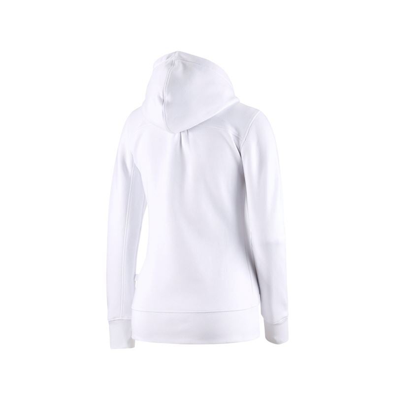 Bovenkleding: e.s. Hoody-Sweatjack poly cotton, dames + wit 1