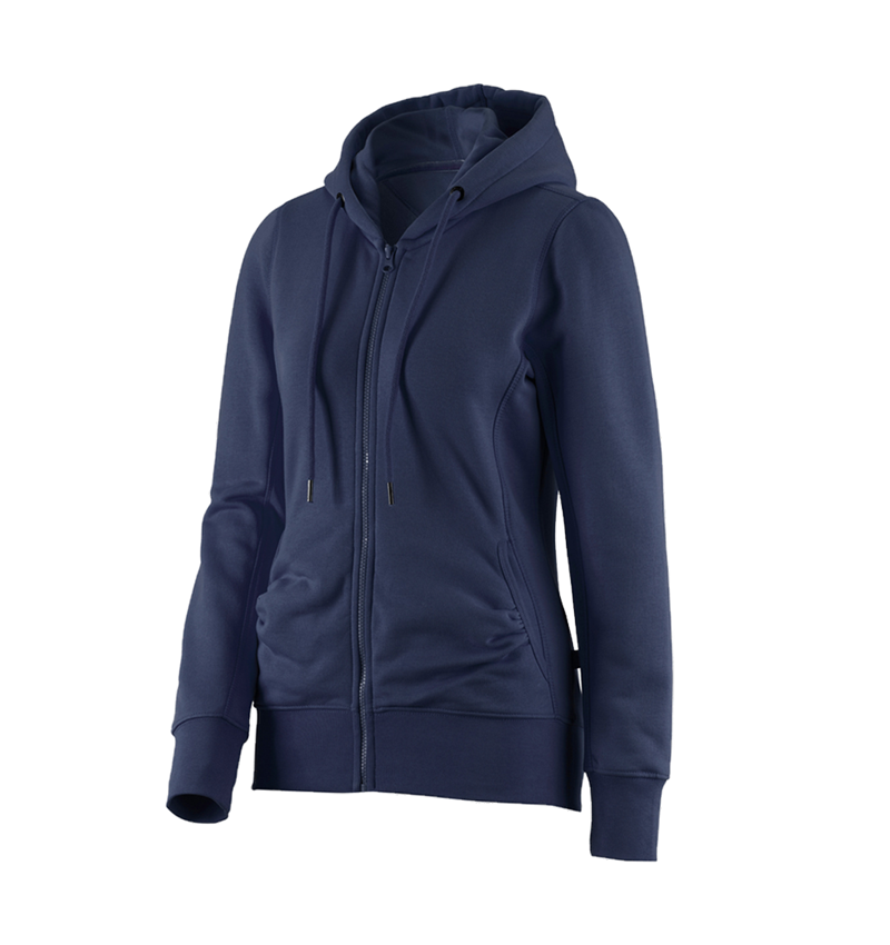 Bovenkleding: e.s. Hoody-Sweatjack poly cotton, dames + donkerblauw 1