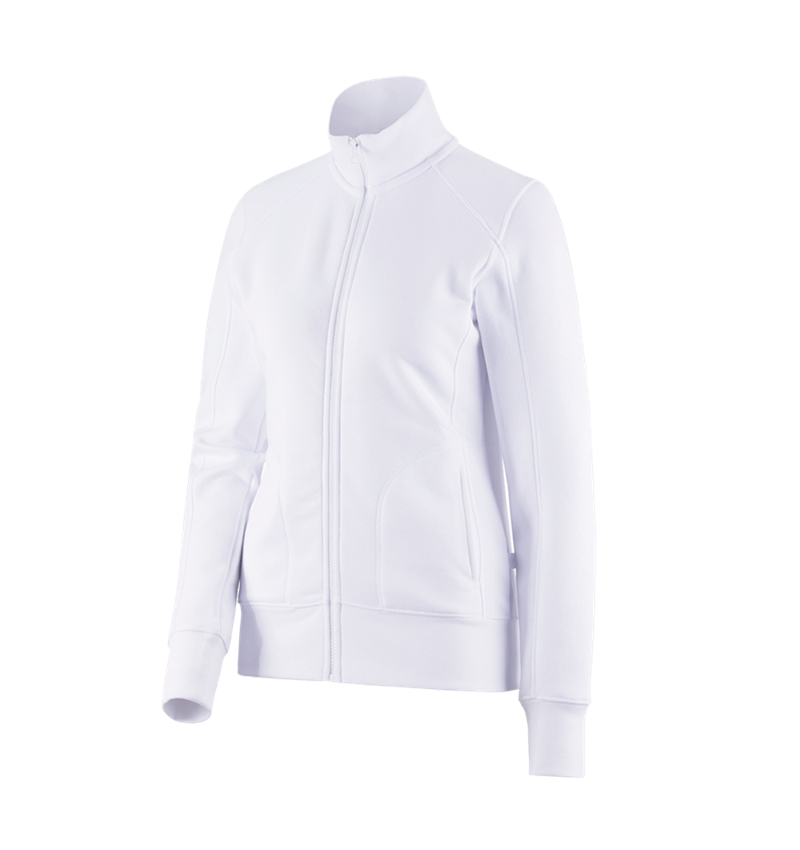 Shirts & Co.: e.s. Sweatjacke poly cotton, Damen + weiß 1