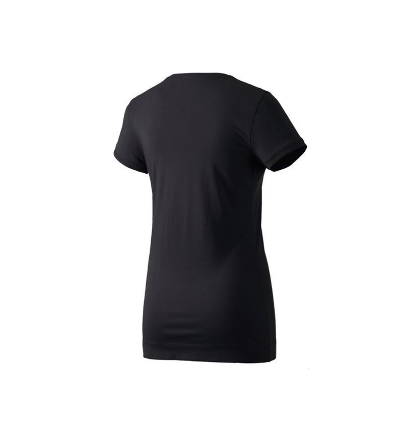 Hauts: e.s. Long shirt cotton, femmes + noir 2
