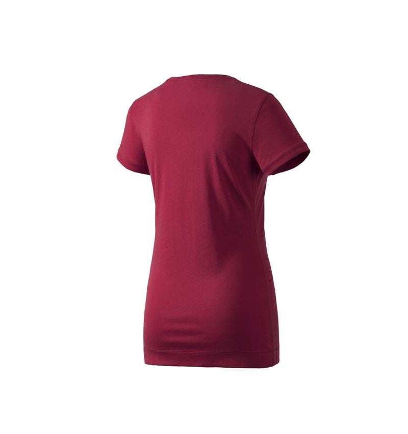 Hauts: e.s. Long shirt cotton, femmes + bordeaux 2