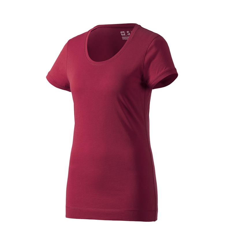 Shirts & Co.: e.s. Long-Shirt cotton, Damen + bordeaux 1