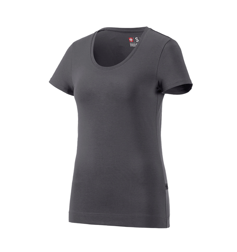 Bovenkleding: e.s. T-Shirt cotton stretch, dames + antraciet 3