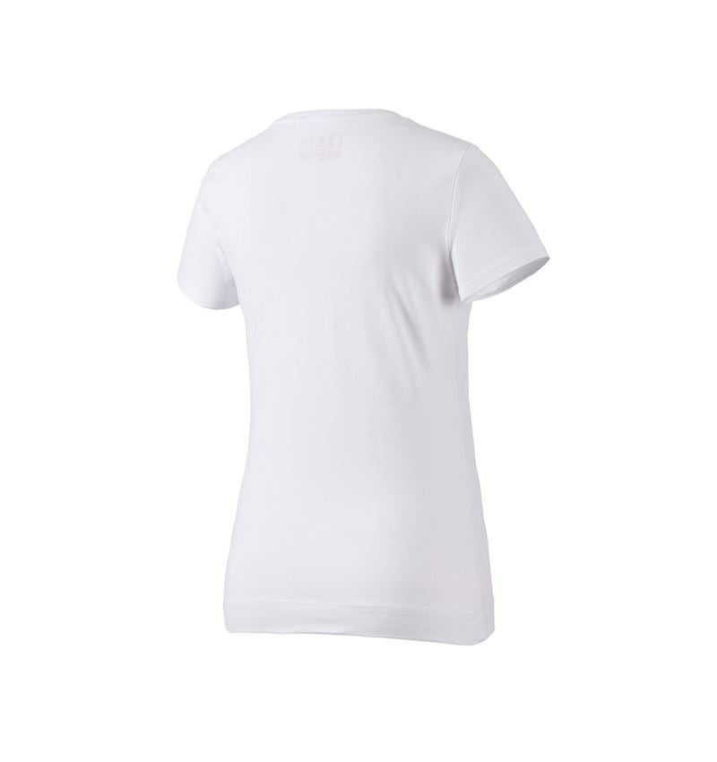 Hauts: e.s. T-shirt cotton stretch, femmes + blanc 4