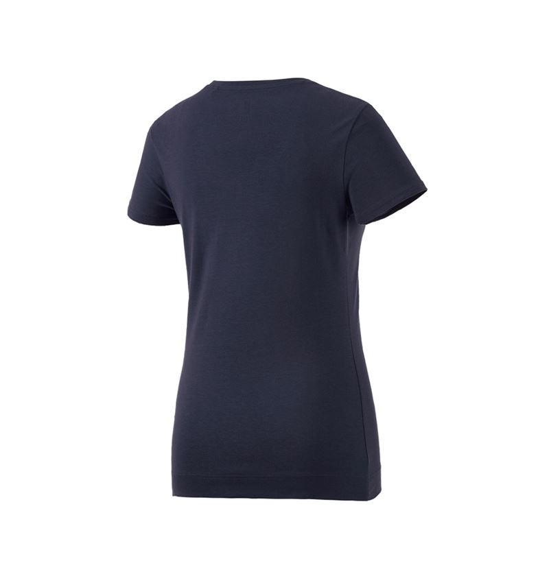 Hauts: e.s. T-shirt cotton stretch, femmes + bleu foncé 3