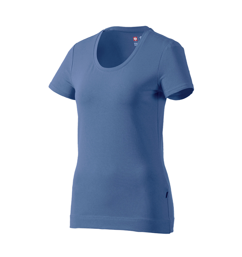 Shirts & Co.: e.s. T-Shirt cotton stretch, Damen + kobalt 2