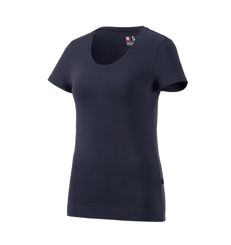 Bovenkleding: e.s. T-Shirt cotton stretch, dames + donkerblauw 2