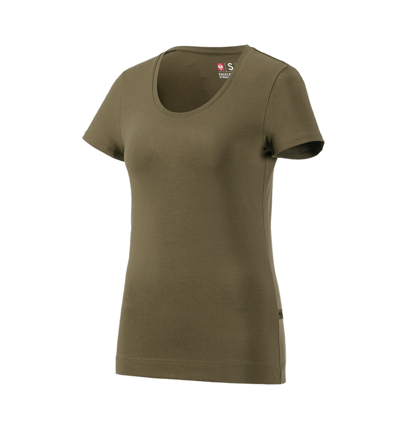 Bovenkleding: e.s. T-Shirt cotton stretch, dames + moddergroen 3