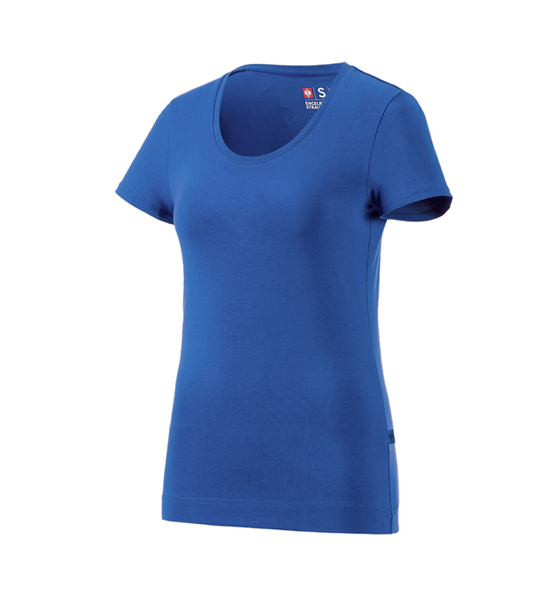 Hauts: e.s. T-shirt cotton stretch, femmes + bleu gentiane 3