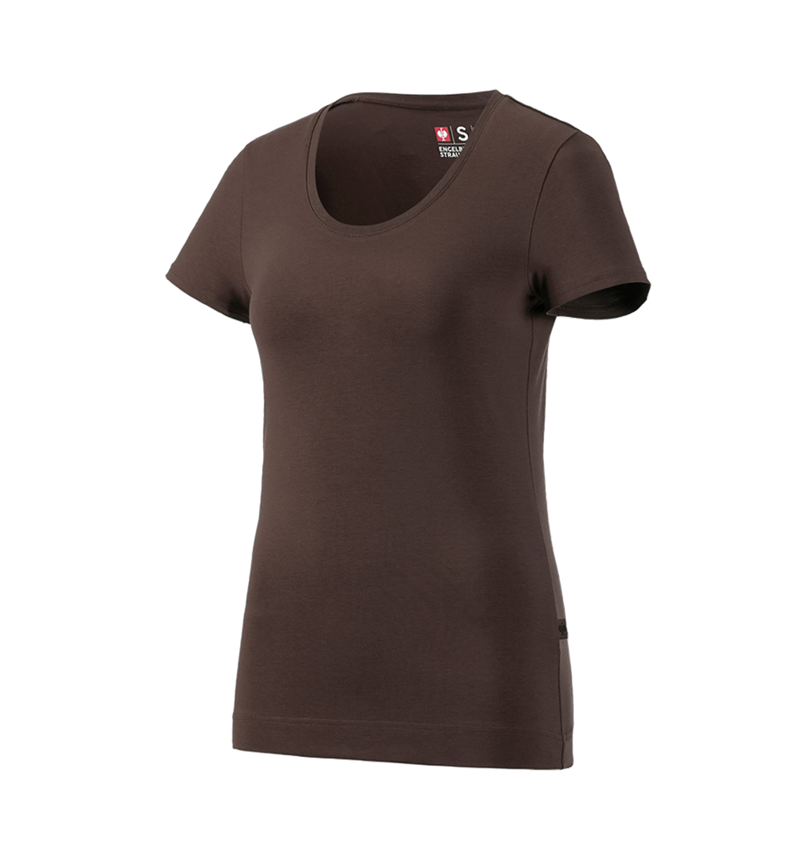 Onderwerpen: e.s. T-Shirt cotton stretch, dames + kastanje 2