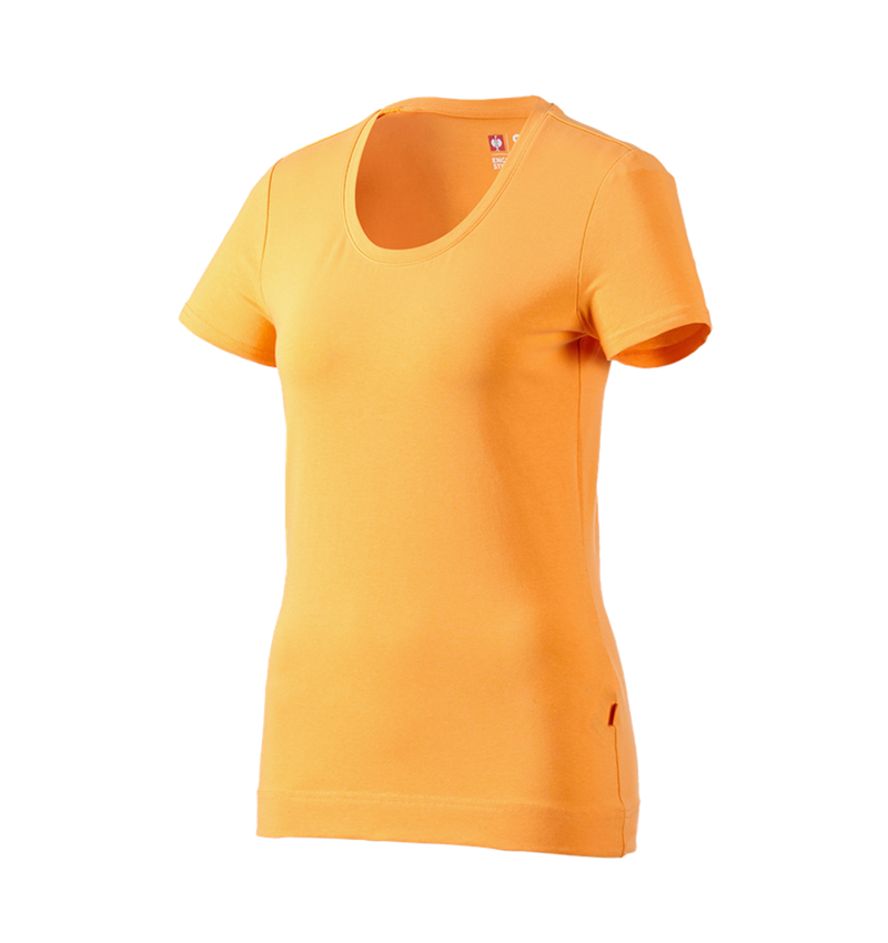 Bovenkleding: e.s. T-Shirt cotton stretch, dames + licht oranje 2