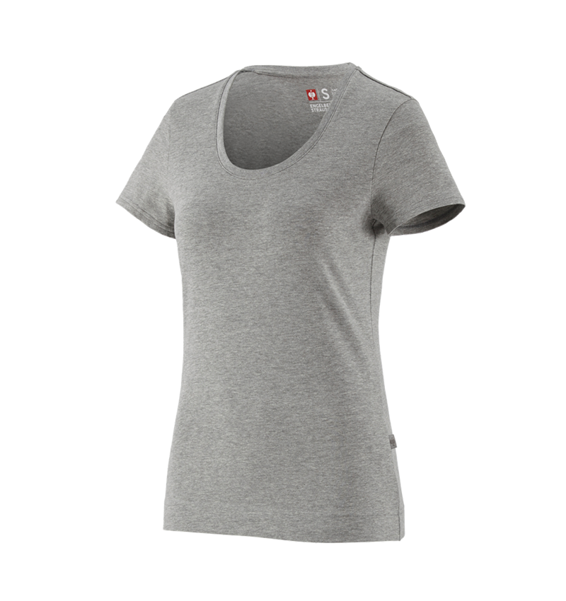 Hauts: e.s. T-shirt cotton stretch, femmes + gris mélange 2