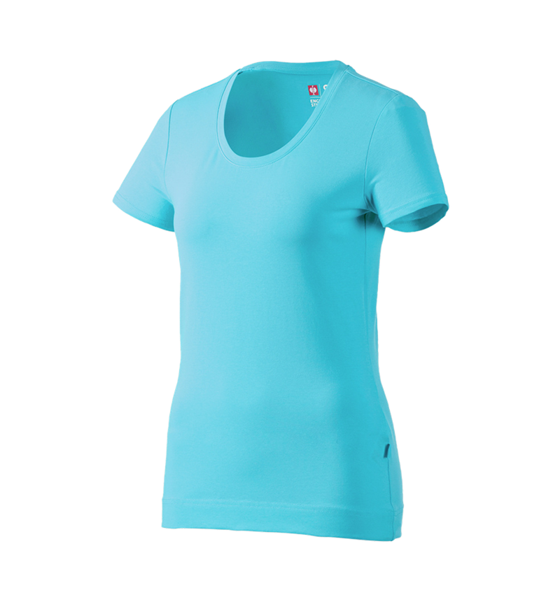 Hauts: e.s. T-shirt cotton stretch, femmes + bleu capri 2