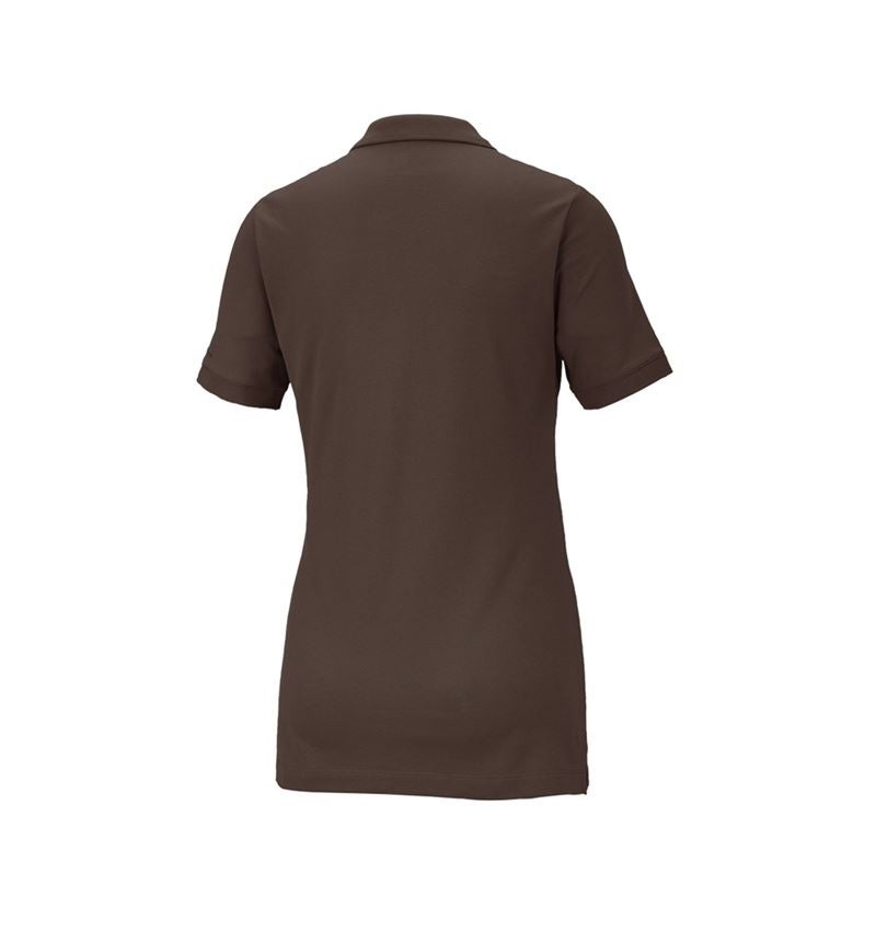 Shirts & Co.: e.s. Piqué-Polo cotton stretch, Damen + kastanie 3
