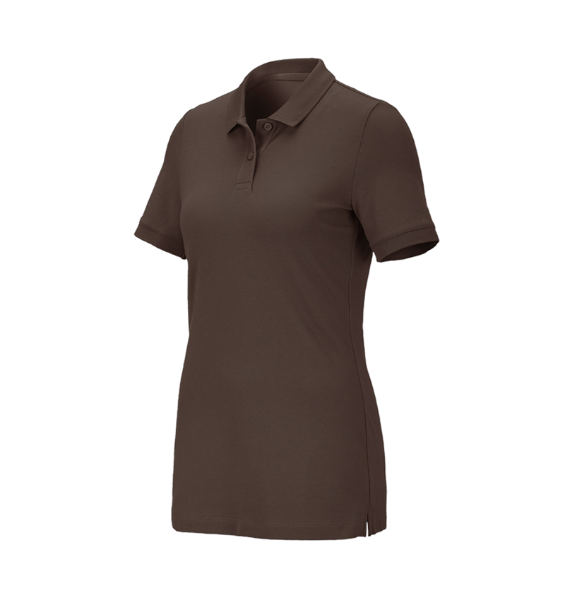 Shirts & Co.: e.s. Piqué-Polo cotton stretch, Damen + kastanie 2