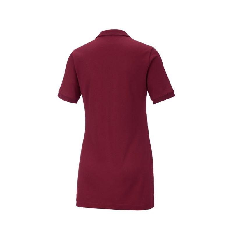 Shirts & Co.: e.s. Piqué-Polo cotton stretch, Damen, long fit + bordeaux 3
