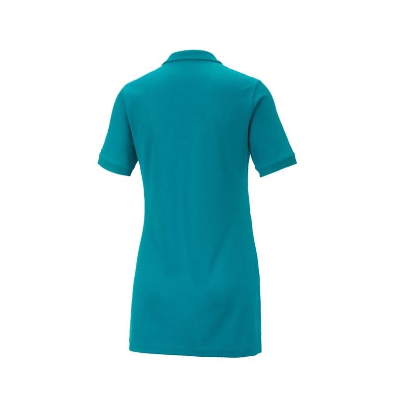 Shirts & Co.: e.s. Piqué-Polo cotton stretch, Damen, long fit + ozean 3