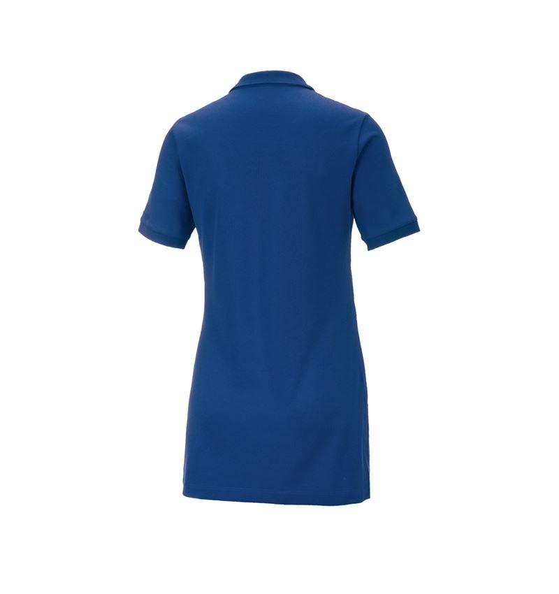 Shirts & Co.: e.s. Piqué-Polo cotton stretch, Damen, long fit + kornblau 3