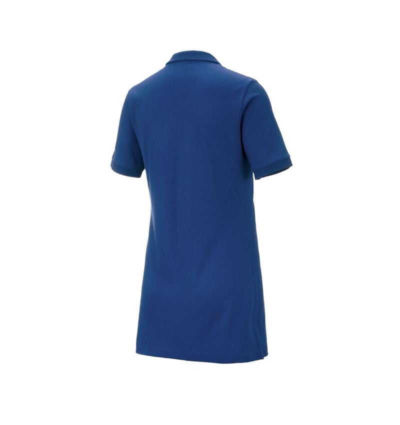 Shirts & Co.: e.s. Piqué-Polo cotton stretch, Damen, long fit + alkaliblau 3
