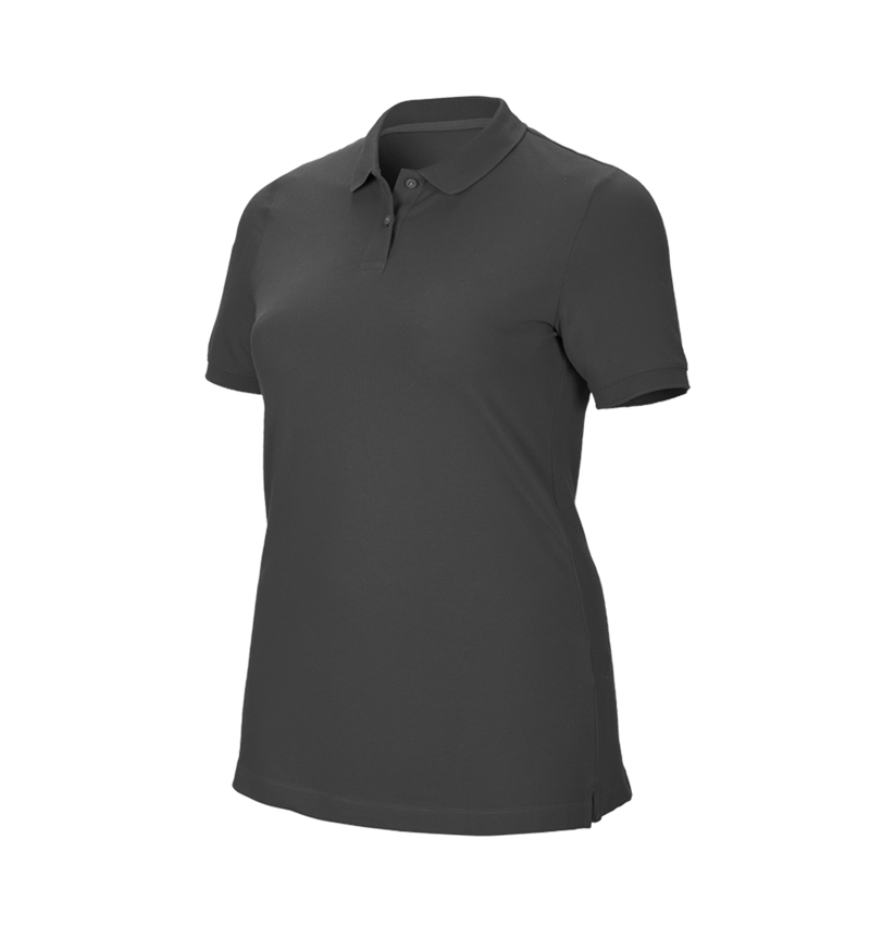 Shirts & Co.: e.s. Piqué-Polo cotton stretch, Damen, plus fit + anthrazit 2
