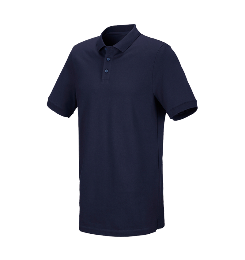 Bovenkleding: e.s. Piqué-Polo cotton stretch, long fit + donkerblauw 2