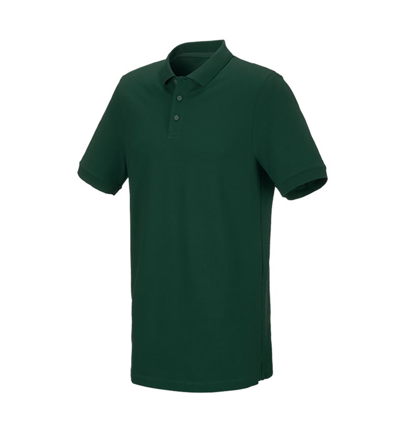 Shirts & Co.: e.s. Piqué-Polo cotton stretch, long fit + grün 2