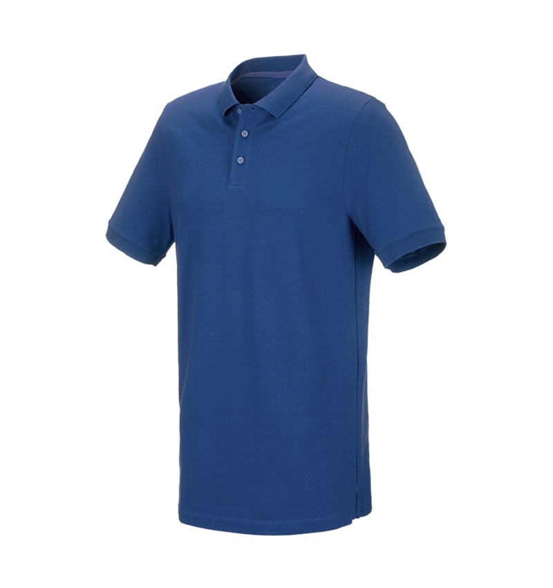 Shirts & Co.: e.s. Piqué-Polo cotton stretch, long fit + alkaliblau 2