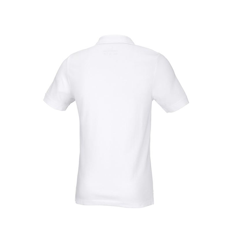 Bovenkleding: e.s. Pique-Polo cotton stretch, slim fit + wit 3