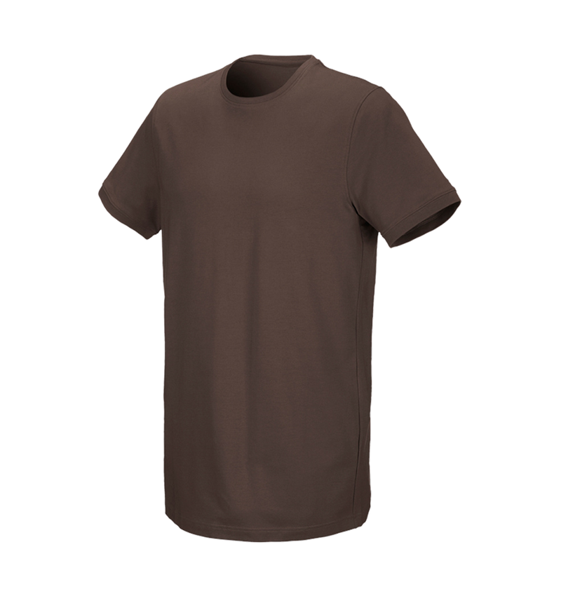 Onderwerpen: e.s. T-Shirt cotton stretch, long fit + kastanje 2