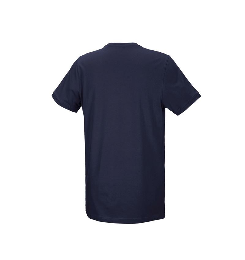 Hauts: e.s. T-Shirt cotton stretch, long fit + bleu foncé 3