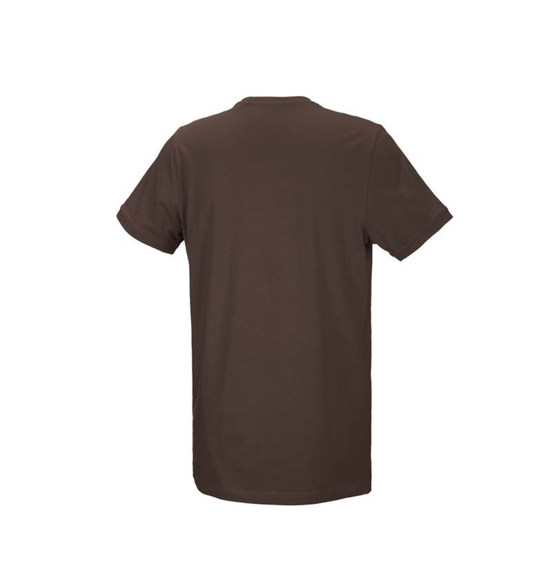 Thèmes: e.s. T-Shirt cotton stretch, long fit + marron 3