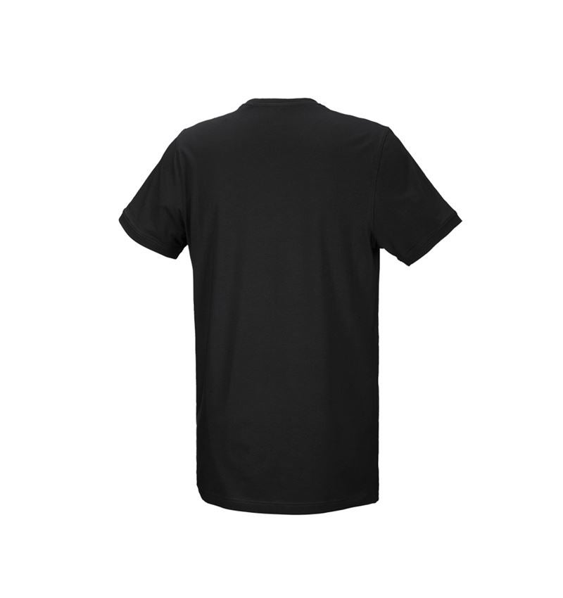 Shirts & Co.: e.s. T-Shirt cotton stretch, long fit + schwarz 3