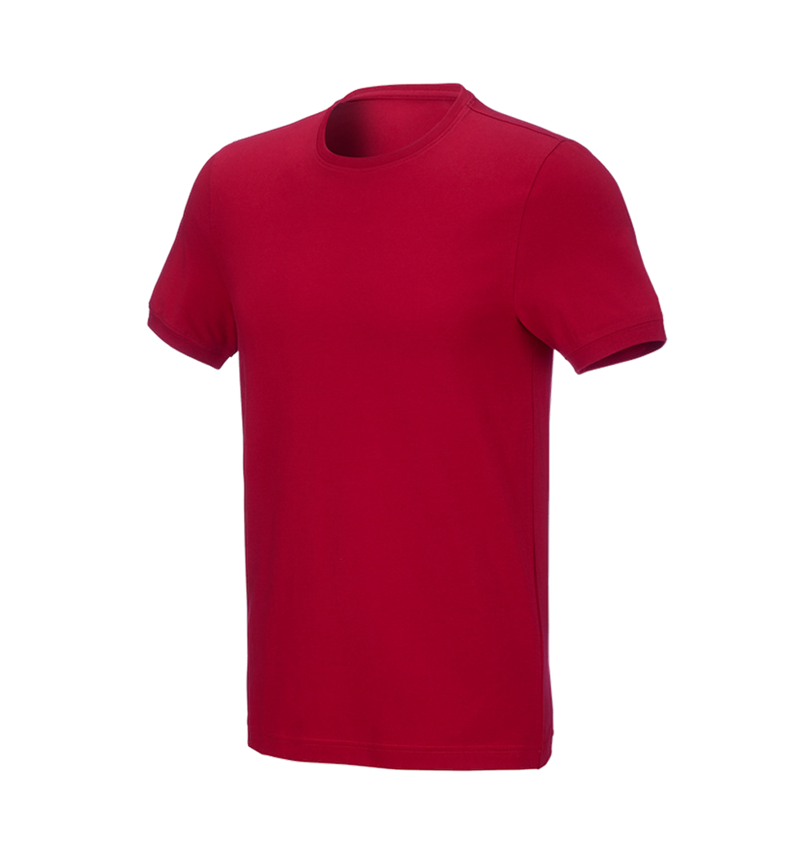 Bovenkleding: e.s. T-Shirt cotton stretch, slim fit + vuurrood 2