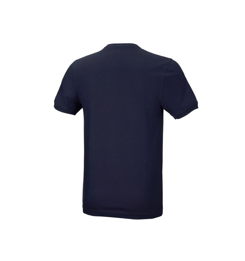 Hauts: e.s. T-Shirt cotton stretch, slim fit + bleu foncé 3