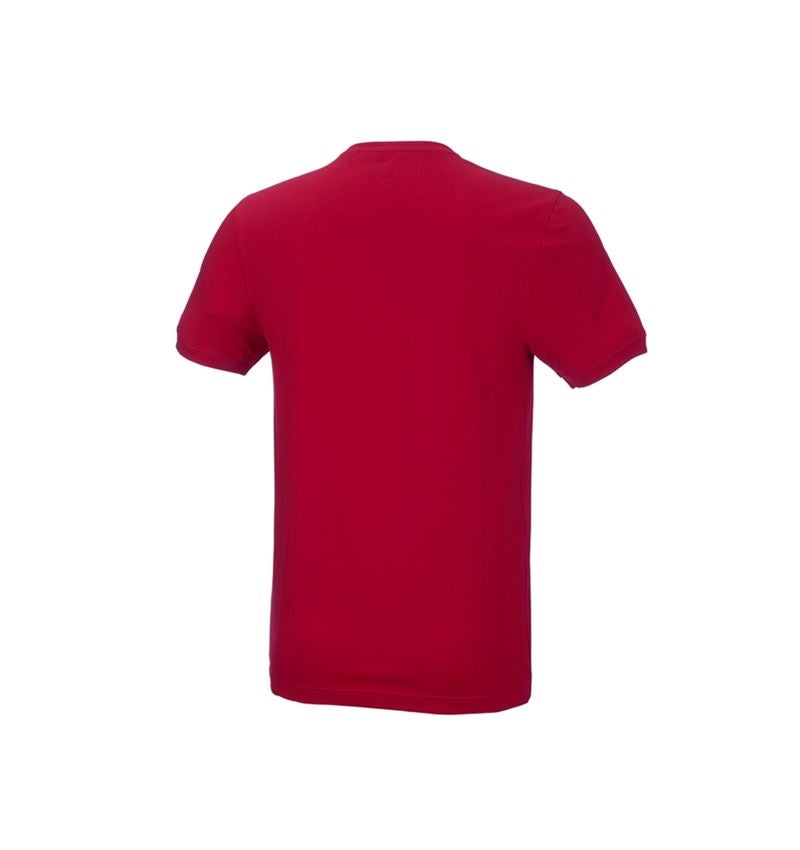 Bovenkleding: e.s. T-Shirt cotton stretch, slim fit + vuurrood 3