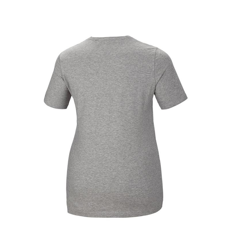 Bovenkleding: e.s. T-Shirt cotton stretch, dames, plus fit + grijs mêlee 3