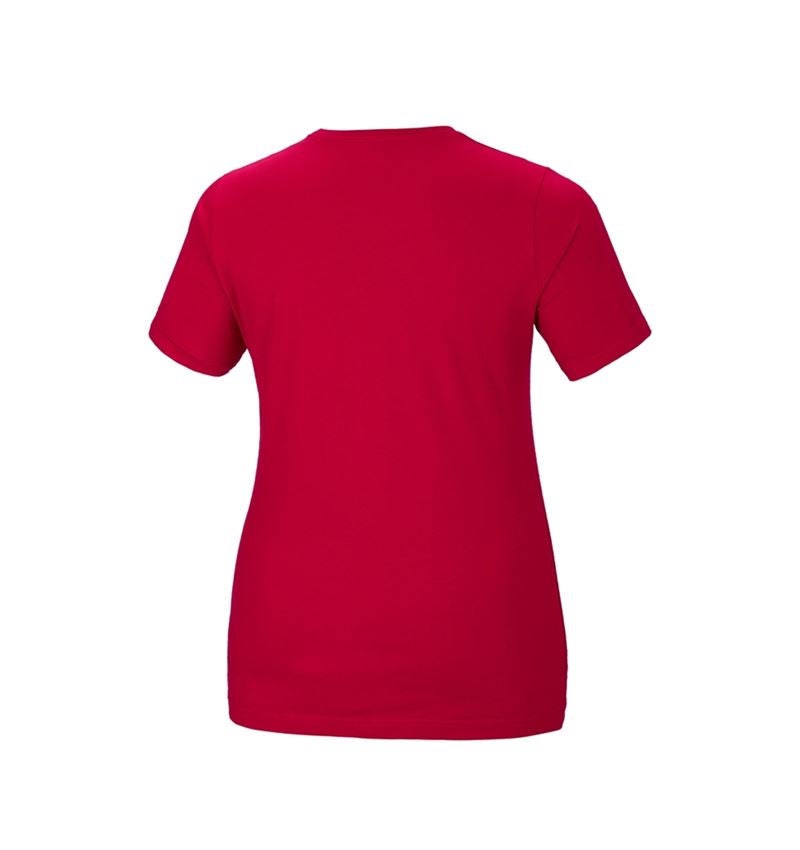 Bovenkleding: e.s. T-Shirt cotton stretch, dames, plus fit + vuurrood 3